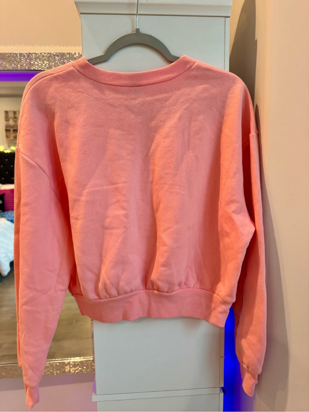 wild fable Pink Ribbed Crewneck Sweatshirt
